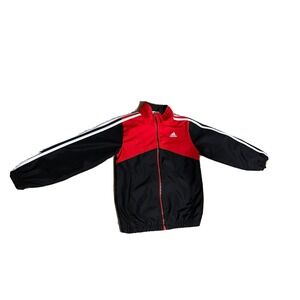 Adidas, Youth, Three Stripe Full Zip Up Jacket Black Boys Size 6, Talla. 6